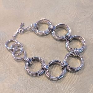 Silpada Silver Multi-Ring Link Bracelet